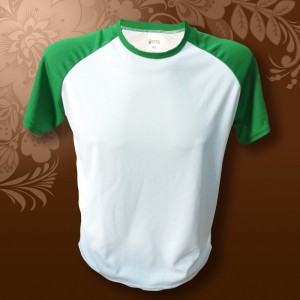 Футболка мужская  Ложная сетка, рукав-реглан зеленый р 60